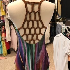 Sky Clothing Leather Open Back Top